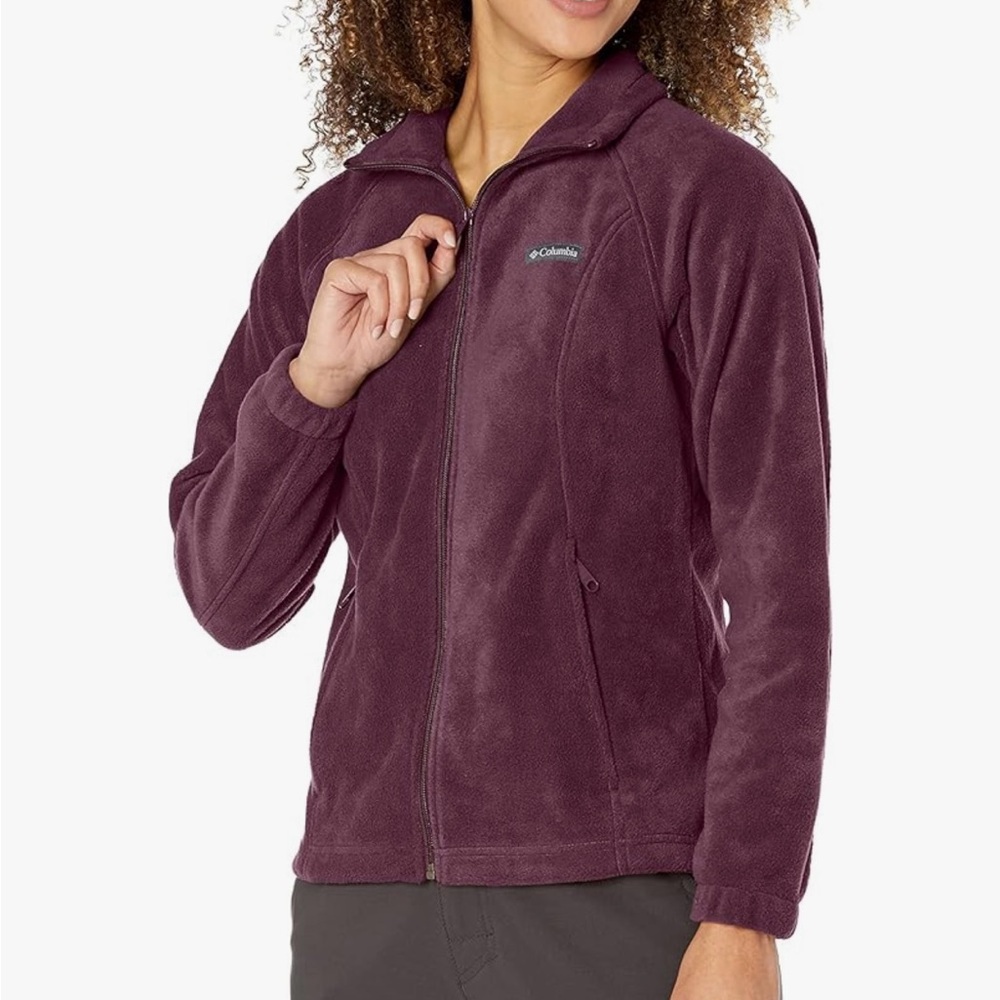 NWT  Columbia  Black Cherry Benton Springs Full Zip Fleece Jacket - XS